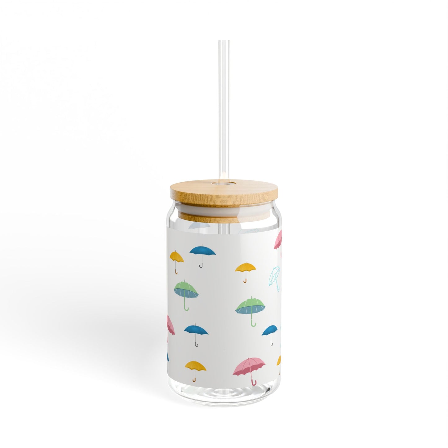 Umbrellas Sipper Glass, 16oz