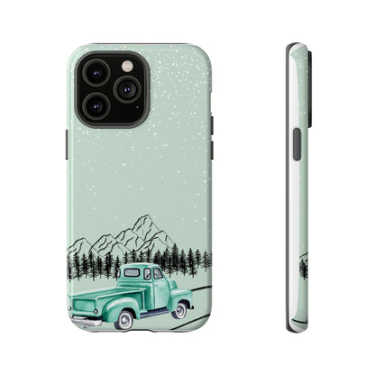 Green Truck with Winter Scenery- Tough Case