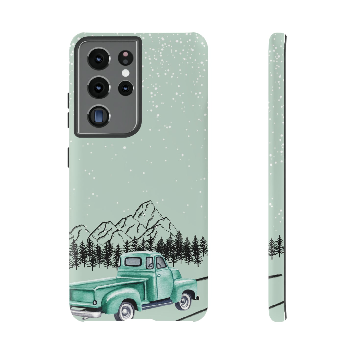 Green Truck with Winter Scenery- Tough Case
