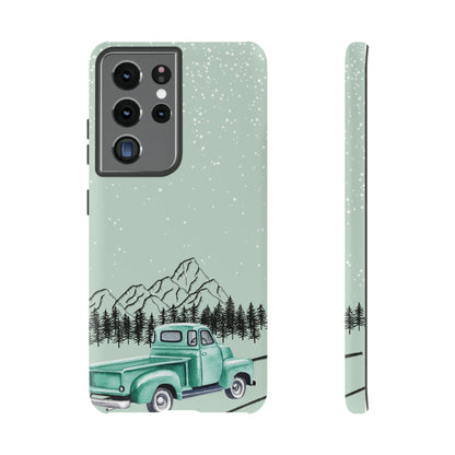 Green Truck with Winter Scenery- Tough Case