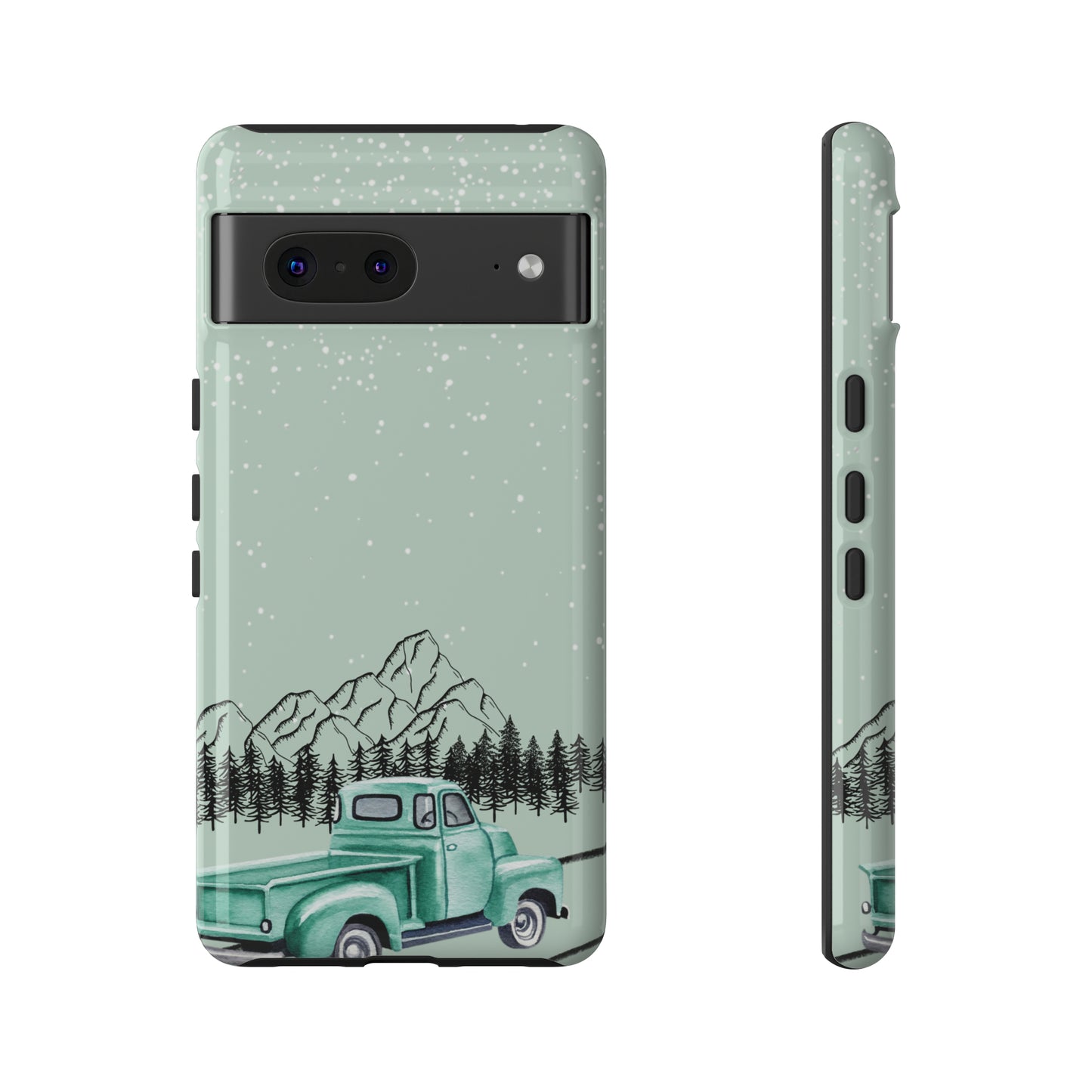 Green Truck with Winter Scenery- Tough Case