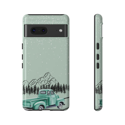 Green Truck with Winter Scenery- Tough Case