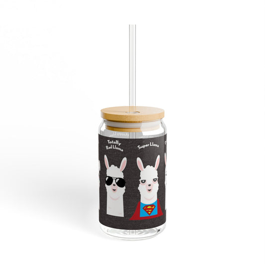 Llama Sipper Glass, 16oz