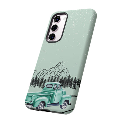 Green Truck with Winter Scenery- Tough Case