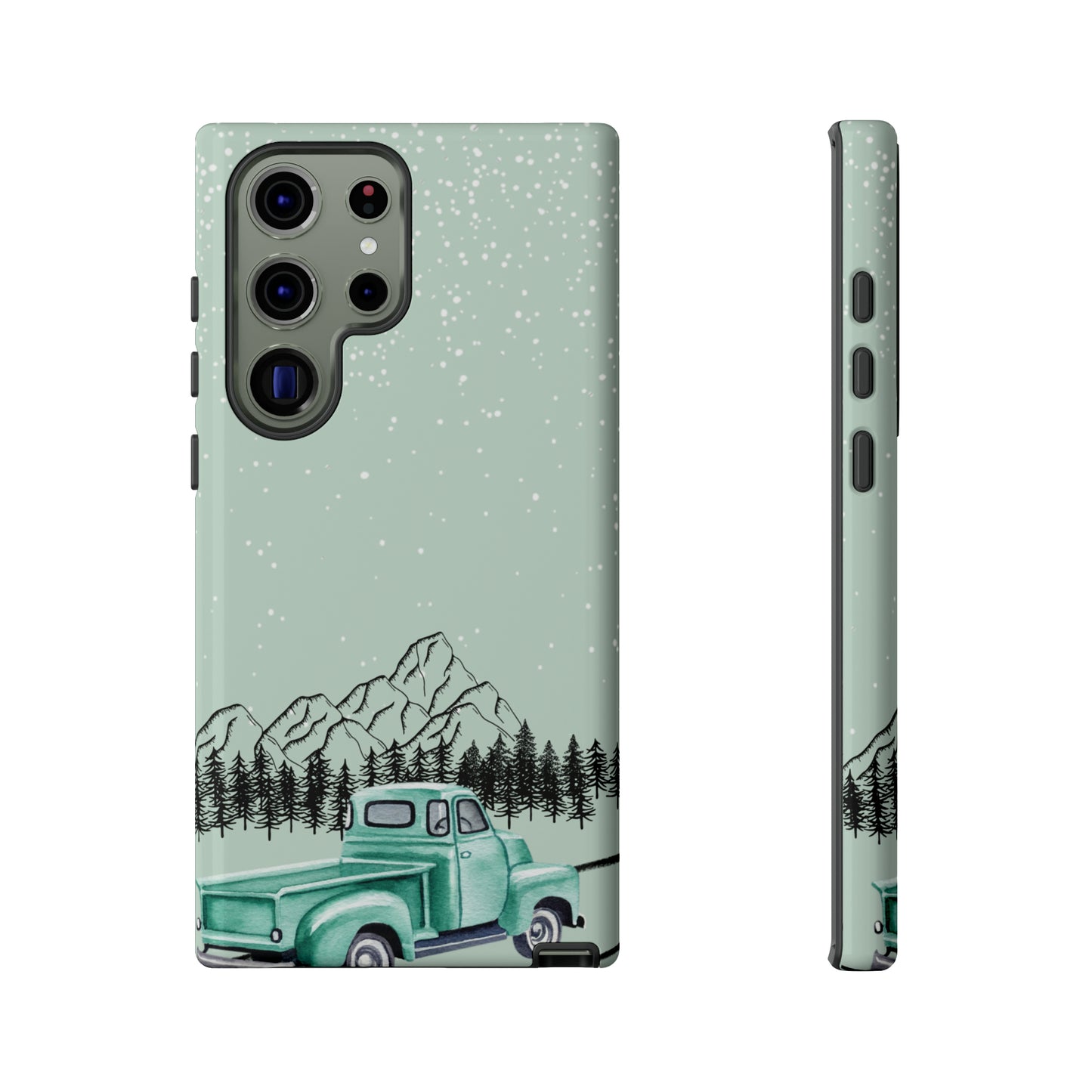 Green Truck with Winter Scenery- Tough Case