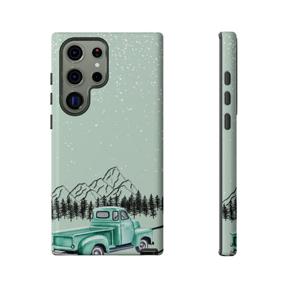 Green Truck with Winter Scenery- Tough Case