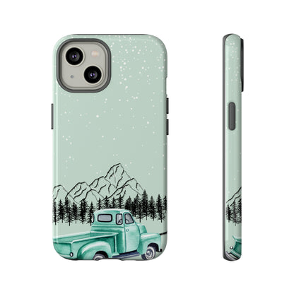 Green Truck with Winter Scenery- Tough Case