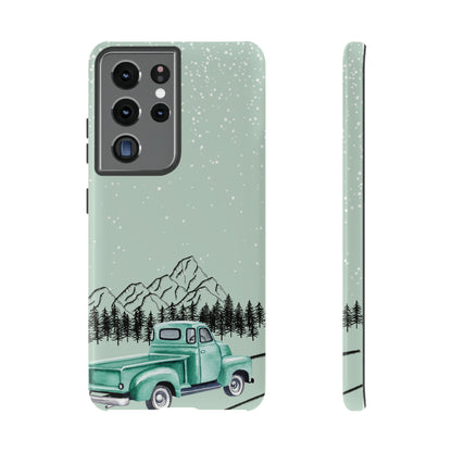 Green Truck with Winter Scenery- Tough Case