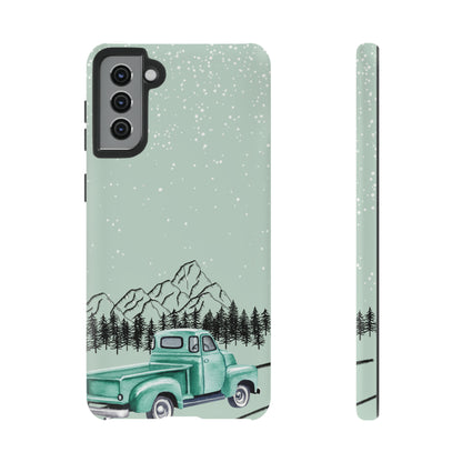 Green Truck with Winter Scenery- Tough Case