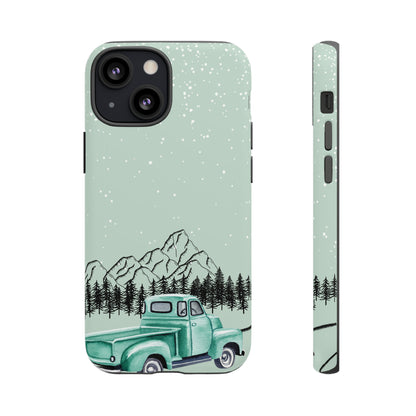 Green Truck with Winter Scenery- Tough Case