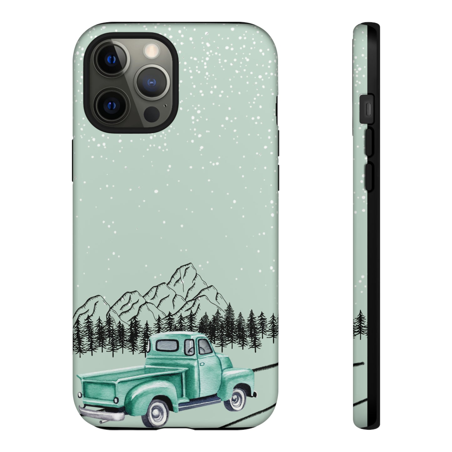 Green Truck with Winter Scenery- Tough Case