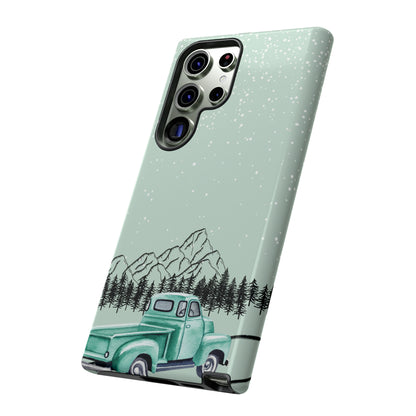 Green Truck with Winter Scenery- Tough Case