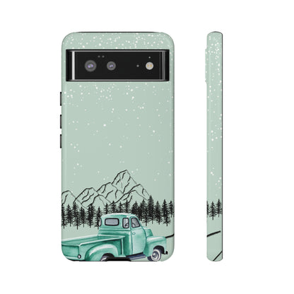 Green Truck with Winter Scenery- Tough Case