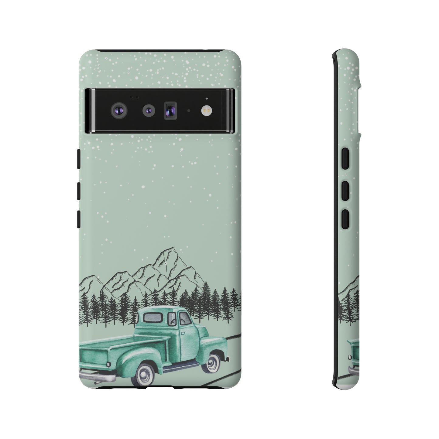 Green Truck with Winter Scenery- Tough Case